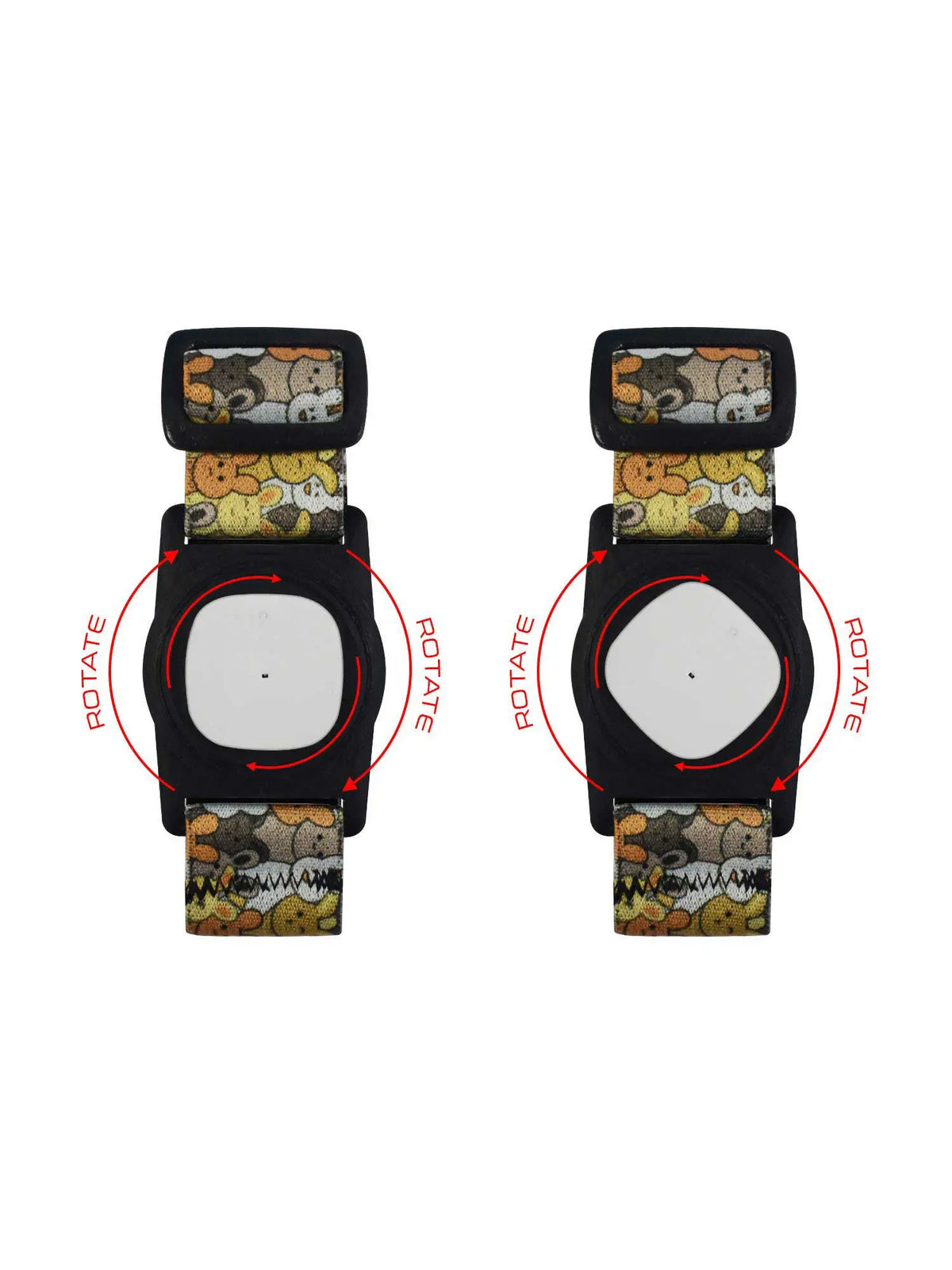 Simplera Sync Armband für Kinder mit drehbarem Clip, Dia-Style Kiddy Bunny Overload & Roar