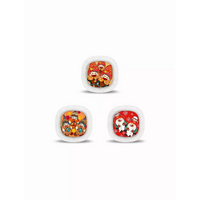 Three small bowls of colorful candies near Medtronic Simplera CGM Stickers Christmas 2024