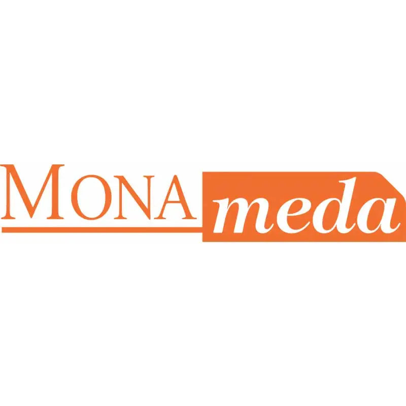 MONAmeda logo: "MONA" in orange serif font, "meda" in orange sans-serif on an orange rounded rectangle. Bild