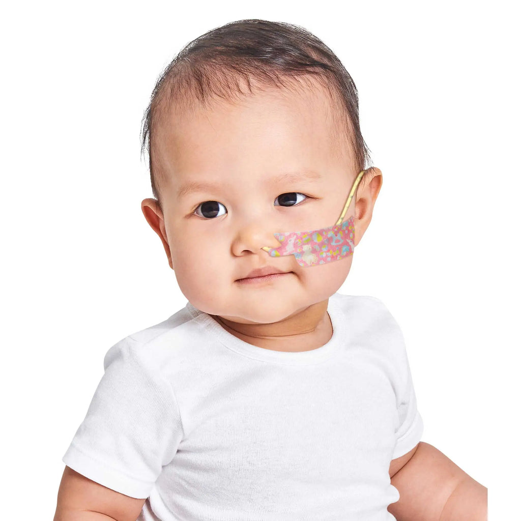 nasogastric tube tape pink design for children soft adhesive fixation for secure NG tube placement and comfort
