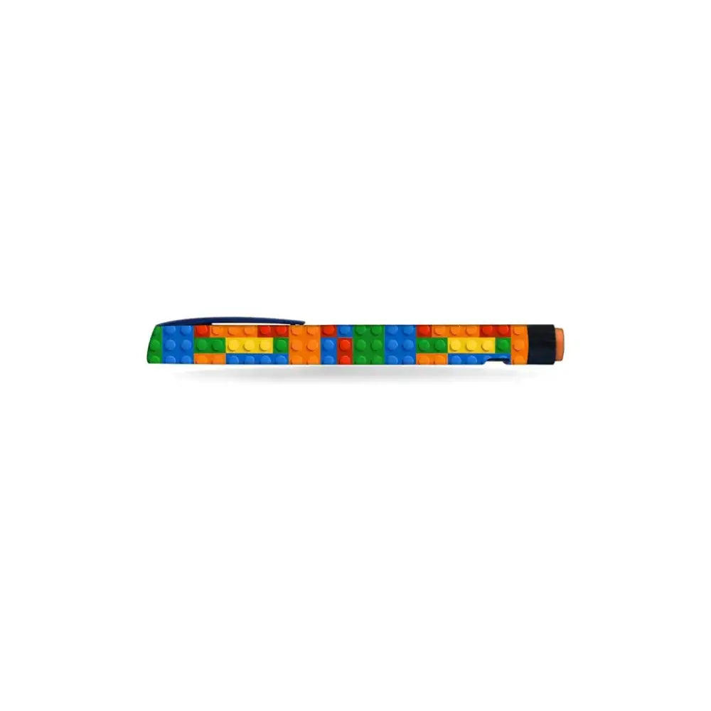 Colorful Lego block patterned NovoRapid Flexpen insulin pen sticker for kids