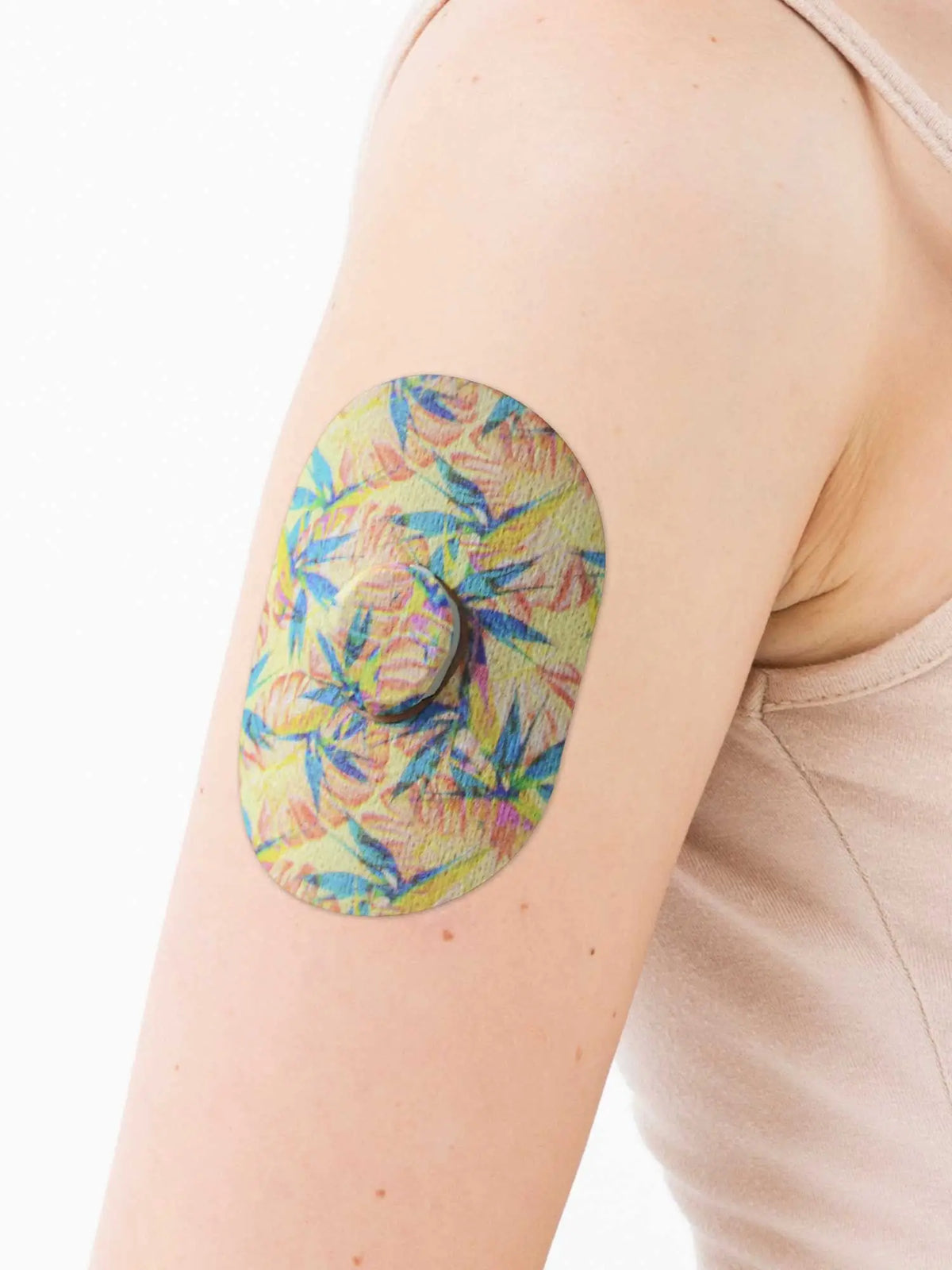 Fixierpflaster für Dexcom G7, Design Tequila Sunrise, am Arm