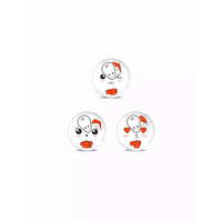 Three cartoon snow globes with face designs and red accents for Sinocare iCan i3 CGM