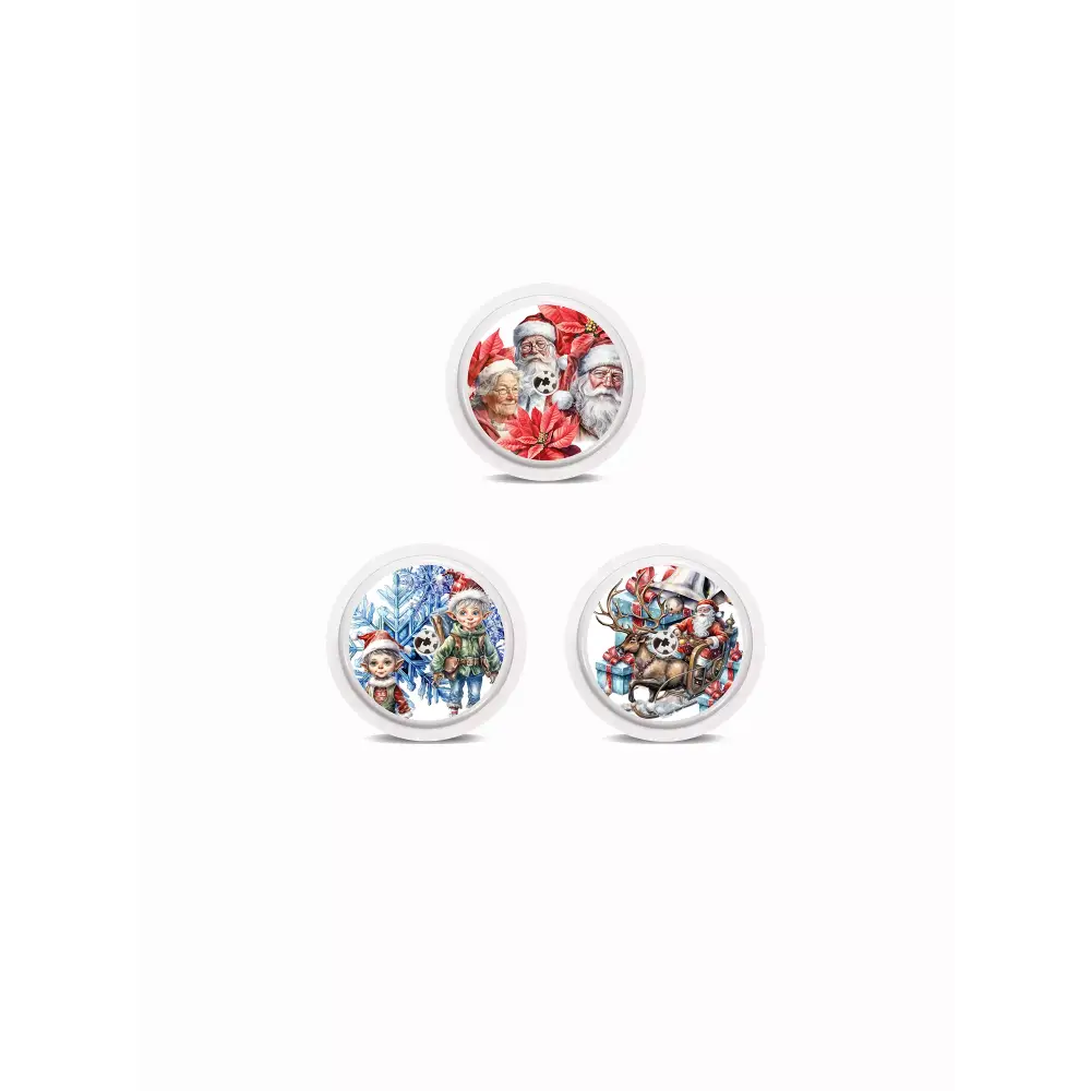 Freestyle Libre Christmas Edition CGM stickers with festive designs.