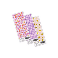 Stickers for HumaPen Luxura with Y2K retro designs including floral, chessboard, and smiley patterns.