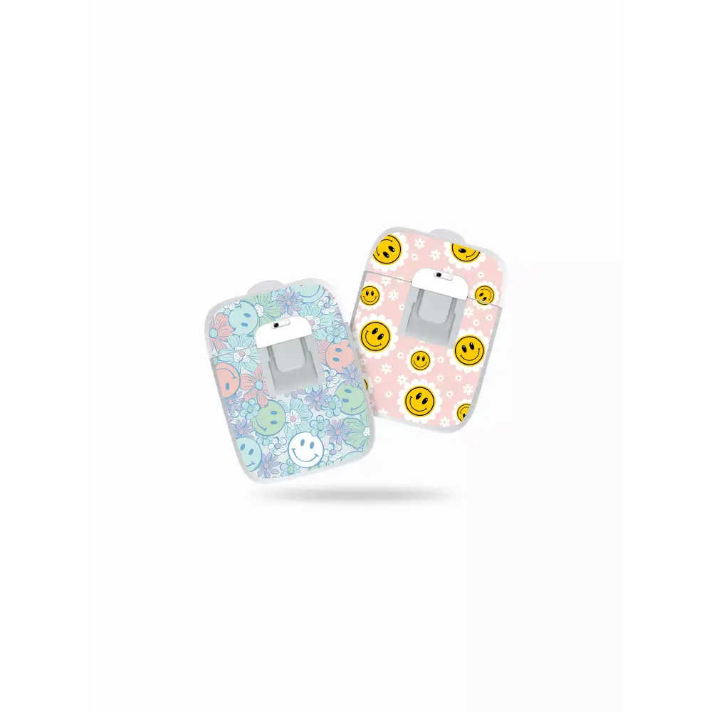 Stickers for Medtrum Nano Pump Y2K Collection with pastel smiley designs.