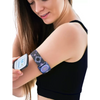 Decorative bracelet with purple and blue patterns on arm, part of Dia-Style Limited Edition