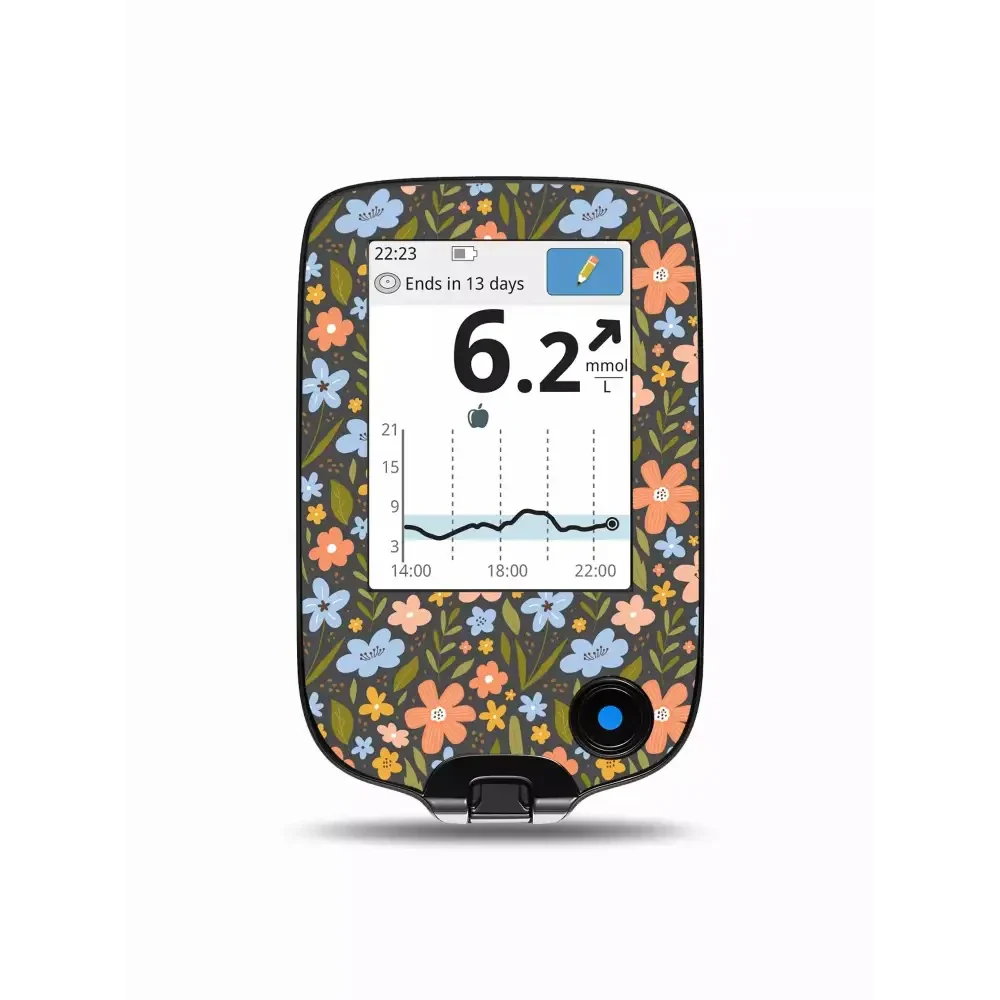 Floral Freestyle Libre Reader Sticker - Spring Edition, water resistant and colorful design.