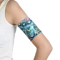CGM armband with ethnic design, comfortable and protective glucose sensor holder.