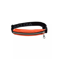 Insulin pump belt pouch for kids in plain orange color with adjustable strap.