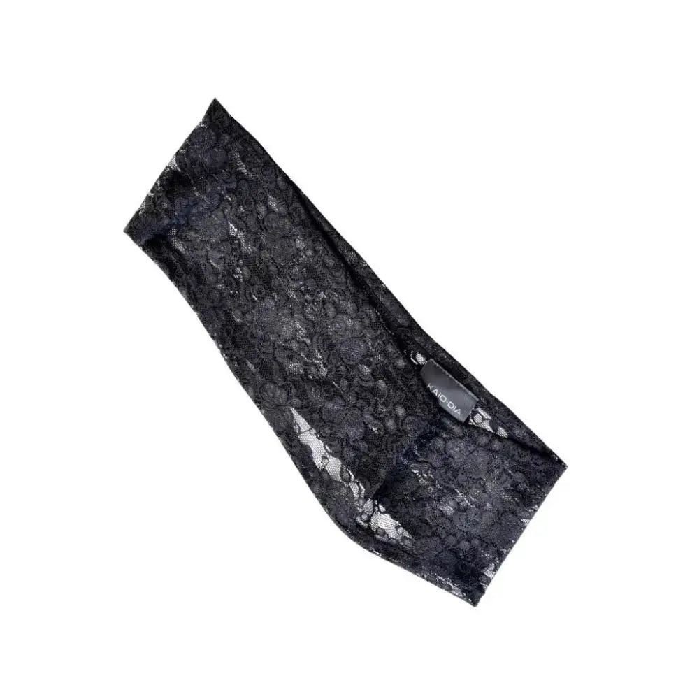 Lace waistband for blood glucose sensor and insulin pump, Dia-WaistBand Spacy Lacy, black lace design.
