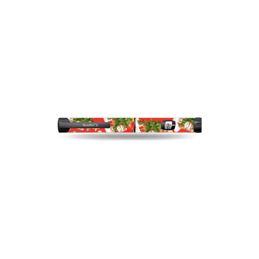 Christmas themed NovoPen insulin pen sticker, high quality vinyl, water resistant, compatible with NovoPen Echo, 4, and 5.