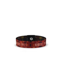 Reversible Diabetes Awareness Wristband with "Diabetes Type 1" message in stylish design.