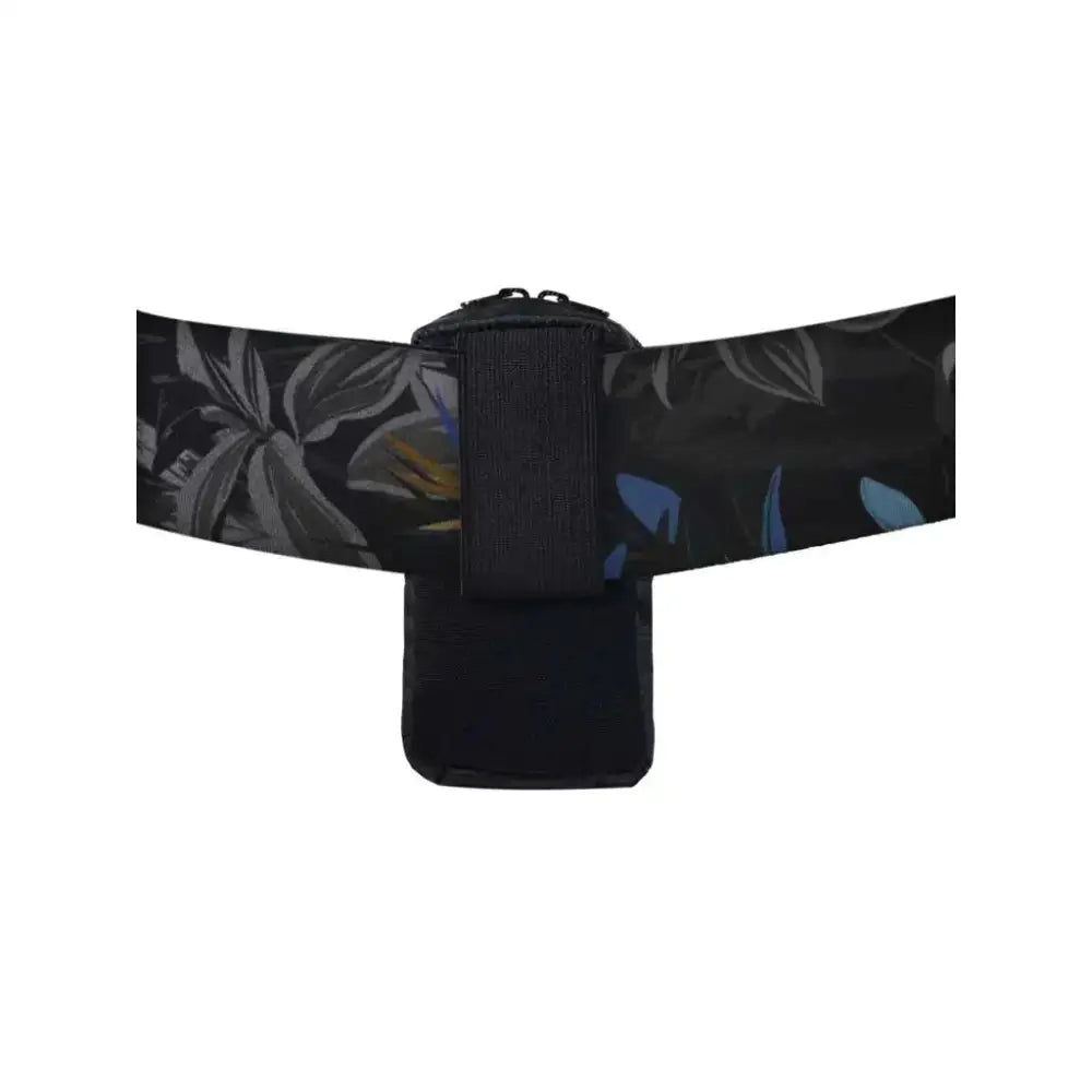 Vertical insulin pump case with cooling pack and floral print, fits belts, eco-friendly design.